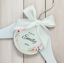 Load image into Gallery viewer, Personalised Wedding Day Dress Hanger With Tag
