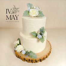 Load image into Gallery viewer, Blush &amp; Pale Blue Foam Rose Cake Topper: Wedding, Birthday, Christening

