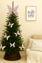 Load image into Gallery viewer, Handmade - Large Velvet Christmas Tree Bow Topper - Christmas tree butterfly - Blush Pink
