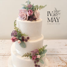 Load image into Gallery viewer, Cake Flowers - Cake decoration - Dusty Pink - Blush Pink - Wedding cake - Christening - Birthday

