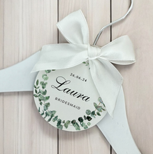 Load image into Gallery viewer, Personalised Wedding Day Dress Hanger With Tag
