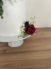 Load image into Gallery viewer, Artificial Foam cake flowers - Burgundy Red - Navy Blue gypsophila eucalyptus leaf wedding decorations floral arrangement
