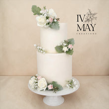 Load image into Gallery viewer, Foam Rose Cake Topper: Blush &amp; Pale Blue Gypsophila
