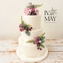 Load image into Gallery viewer, Cake Flowers - Cake decoration - Dusty Pink - Blush Pink - Wedding cake - Christening - Birthday
