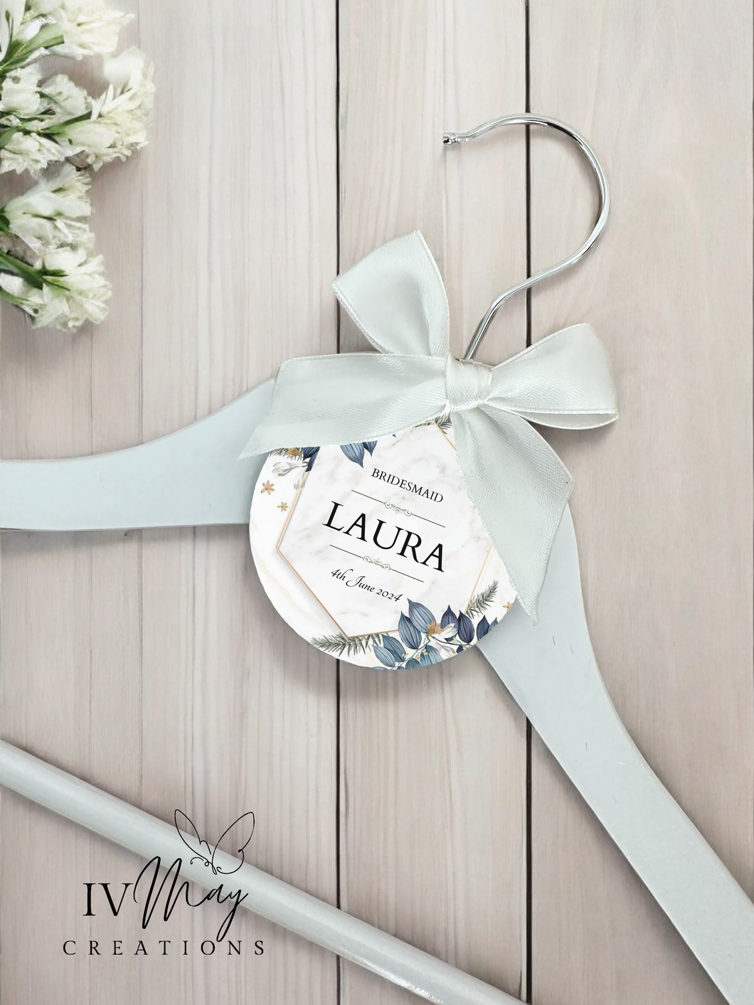 Personalised Wedding Day Dress Hanger With Tag