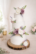Load image into Gallery viewer, FULL SET Wedding Christening Cake Flower Arrangement Topper &amp; Decorations Roses - Dusty Pink - Blush Pink - Cream - Dusty Purple Mix Mix
