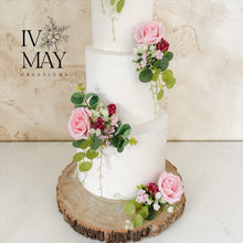 Load image into Gallery viewer, Blush pink &amp; Hot Pink Wedding christening cake flower arrangement topper foam roses more colours available
