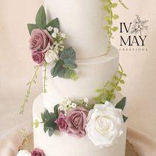 Load image into Gallery viewer, FULL SET Wedding Christening Cake Flower Arrangement Topper &amp; Decorations  foam Roses
