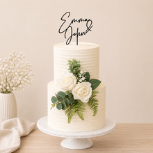 Load image into Gallery viewer, Personalised Cake Topper, Custom Acrylic Decorations, Wedding, Anniversary
