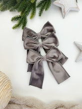 Load image into Gallery viewer, Luxury Christmas tree Loop Bow Topper - Grey Velvet bows
