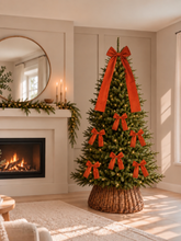 Load image into Gallery viewer, Luxury Handmade Velvet Christmas Tree Bow Topper: Burnt Orange Copper Clip-On

