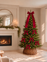 Load image into Gallery viewer, Luxury Handmade Velvet Christmas Tree Bow Topper: Burgundy Red Clip-On Bows
