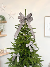 Load image into Gallery viewer, Luxury Christmas tree Loop Bow Topper - Grey Velvet bows
