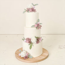 Load image into Gallery viewer, FULL SET Wedding Christening Cake Flower Arrangement Topper &amp; Decorations Roses - Dusty Pink - Blush Pink
