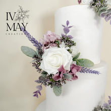 Load image into Gallery viewer, Birthday christening wedding Cake flowers. Cake topper. Cake topper,  dusty purple lilac mauve - bouquet - button holes - laverder
