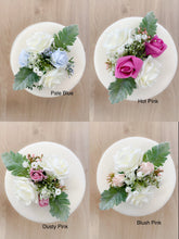 Load image into Gallery viewer, Foam Rose Cake Topper: Blush &amp; Pale Blue Gypsophila
