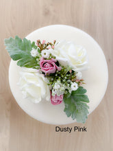 Load image into Gallery viewer, Dusty Blue - Rose Cake Topper: Foam Flower Wedding, Birthday, Christening Decoration - cake flowers - birthday or christening
