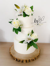 Load image into Gallery viewer, FULL SET Wedding Christening Cake Flower Arrangement Topper &amp; Decorations Roses - Silk - Real Touch Lillie

