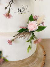 Load image into Gallery viewer, Blush Pink Rose Cake Topper: Boho Dried Flower Arrangement
