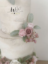 Load image into Gallery viewer, FULL SET Wedding Christening Cake Flower Arrangement Topper &amp; Decorations Roses - Dusty Pink - Blush Pink
