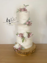 Load image into Gallery viewer, FULL SET Wedding Christening Cake Flower Arrangement Topper &amp; Decorations Roses - Dusty Pink - Blush Pink
