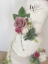 Load image into Gallery viewer, FULL SET Wedding Christening Cake Flower Arrangement Topper &amp; Decorations  foam Roses
