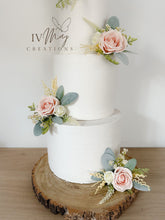 Load image into Gallery viewer, Wedding Cake Flower Arrangement: Blush Pink &amp; Cream Roses Topper
