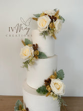 Load image into Gallery viewer, Cream Rose Cake Flower Arrangement: Wedding, Christening, Birthday
