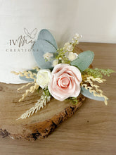 Load image into Gallery viewer, Wedding Cake Flower Arrangement: Blush Pink &amp; Cream Roses Topper
