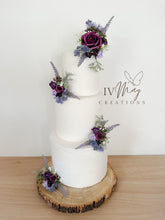 Load image into Gallery viewer, Boho Purple Cake Topper: Floral Foam Rose Arrangement
