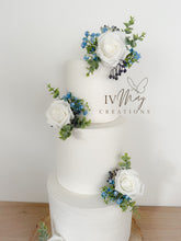 Load image into Gallery viewer, Foam Rose Cake Flowers: Royal Blue Wedding Cake Topper
