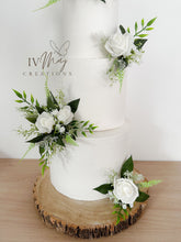 Load image into Gallery viewer, White Foam Rose Cake Flowers: Boho Wedding Cake Topper
