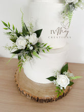 Load image into Gallery viewer, White Foam Rose Cake Flowers: Boho Wedding Cake Topper
