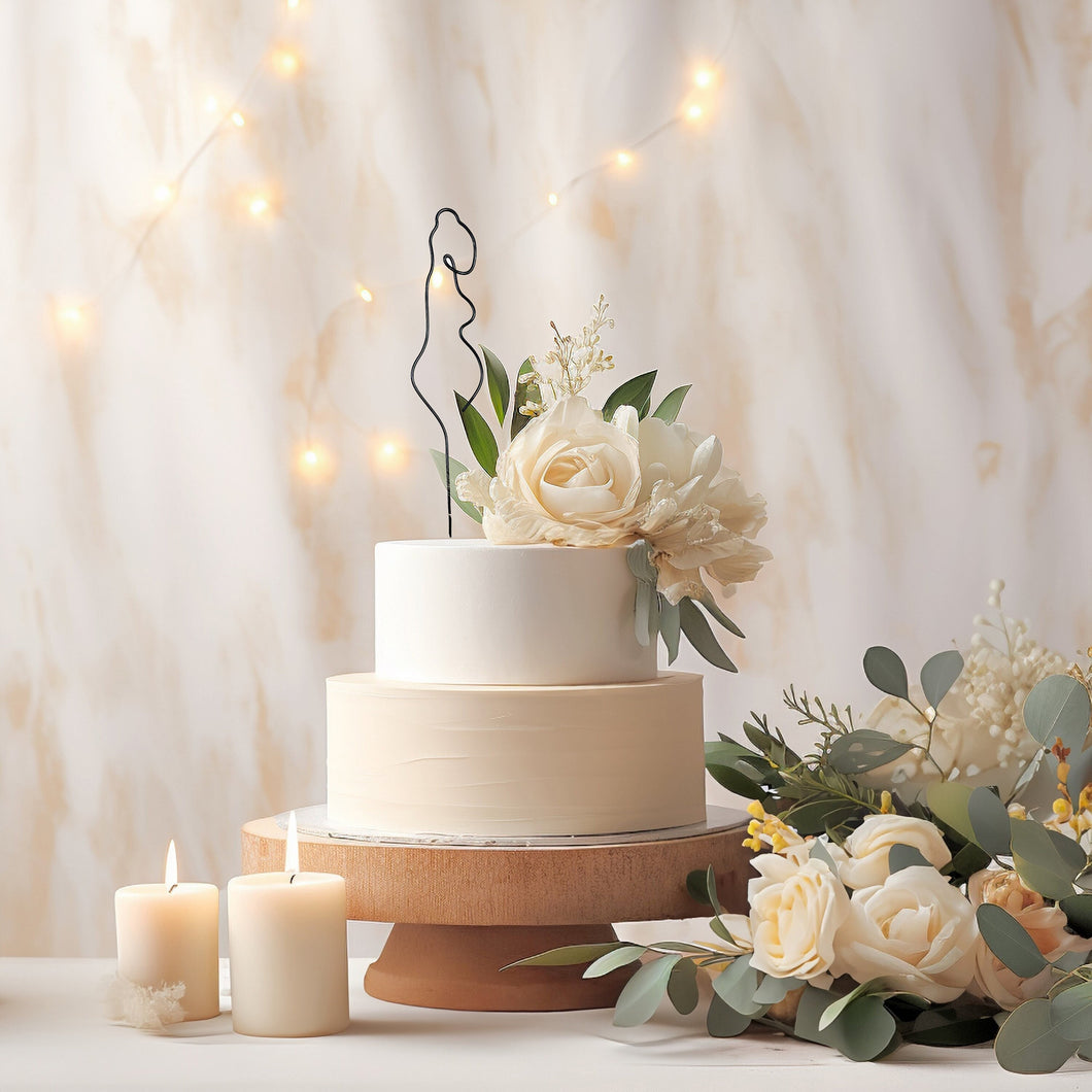 Baby shower pregnant lady wire cake topper - cake decorations