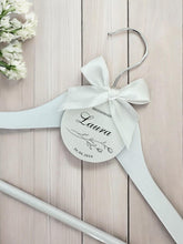 Load image into Gallery viewer, Personalised Wedding Day Dress Hanger - Bridal Party Hangers - Bridal Hanger - Custom Hanger - Personalised Wedding Gift - Bridesmaid Gifts

