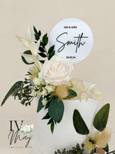 Load image into Gallery viewer, Wedding Cake Flower Arrangement: Cream, Blush, and Green Roses
