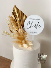 Load image into Gallery viewer, Custom Dried Foliage Cake Topper: Palm Leaf &amp; Spear
