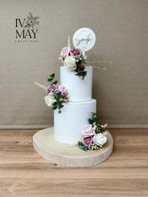 Load image into Gallery viewer, Wedding Cake Flower Arrangement: Blush Pink Foam Roses Topper
