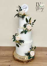 Load image into Gallery viewer, Wedding Cake Flower Arrangement: Cream, Blush, and Green Roses
