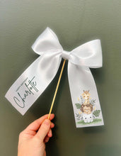 Load image into Gallery viewer, Personalized Safari Cake Topper: Satin Bow, Children's Birthday
