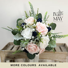 Load image into Gallery viewer, Wedding Day Flowers Brides Bouquet- Wedding packages - White - Ivory - Sage - Blush Pink - Navy Blue
