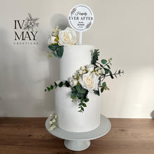Load image into Gallery viewer, Cream Rose Cake Flowers: Silk Wedding Cake Garland
