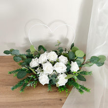 Load image into Gallery viewer, White Rose Wedding Bouquet: Ivory, Sage Green Bridal Flowers
