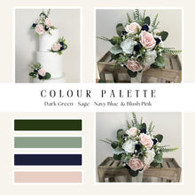 Load image into Gallery viewer, Wedding Day Flowers Brides Bouquet- Wedding packages - White - Ivory - Sage - Blush Pink - Navy Blue

