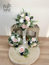 Load image into Gallery viewer, Wedding Day Flowers Brides Bouquet- Wedding packages - White - Ivory - Sage - Blush Pink - Navy Blue
