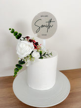 Load image into Gallery viewer, FULL SET White and Burgundy Red gypsophila eucalyptus leaf cake topper wedding decorations floral arrangement - Custom Personalised Topper
