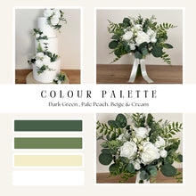 Load image into Gallery viewer, Wedding Day Bouquet: White Roses, Ivory, Sage Greenery
