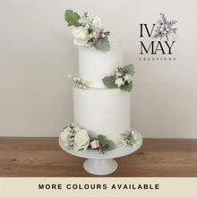 Load image into Gallery viewer, Foam Rose Cake Topper: Blush &amp; Pale Blue Gypsophila
