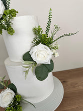 Load image into Gallery viewer, White Foam Rose Cake Flowers: Wedding Cake Topper
