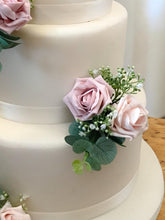 Load image into Gallery viewer, Blush Pink Foam Rose Cake Flowers: Wedding Cake Topper
